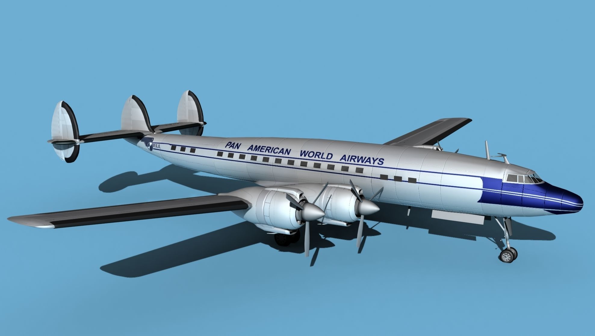 Lockheed L1649 Star Liner Pan Am 1 3D model_3