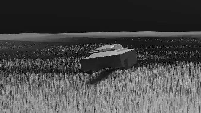 Futuristic low poly tank