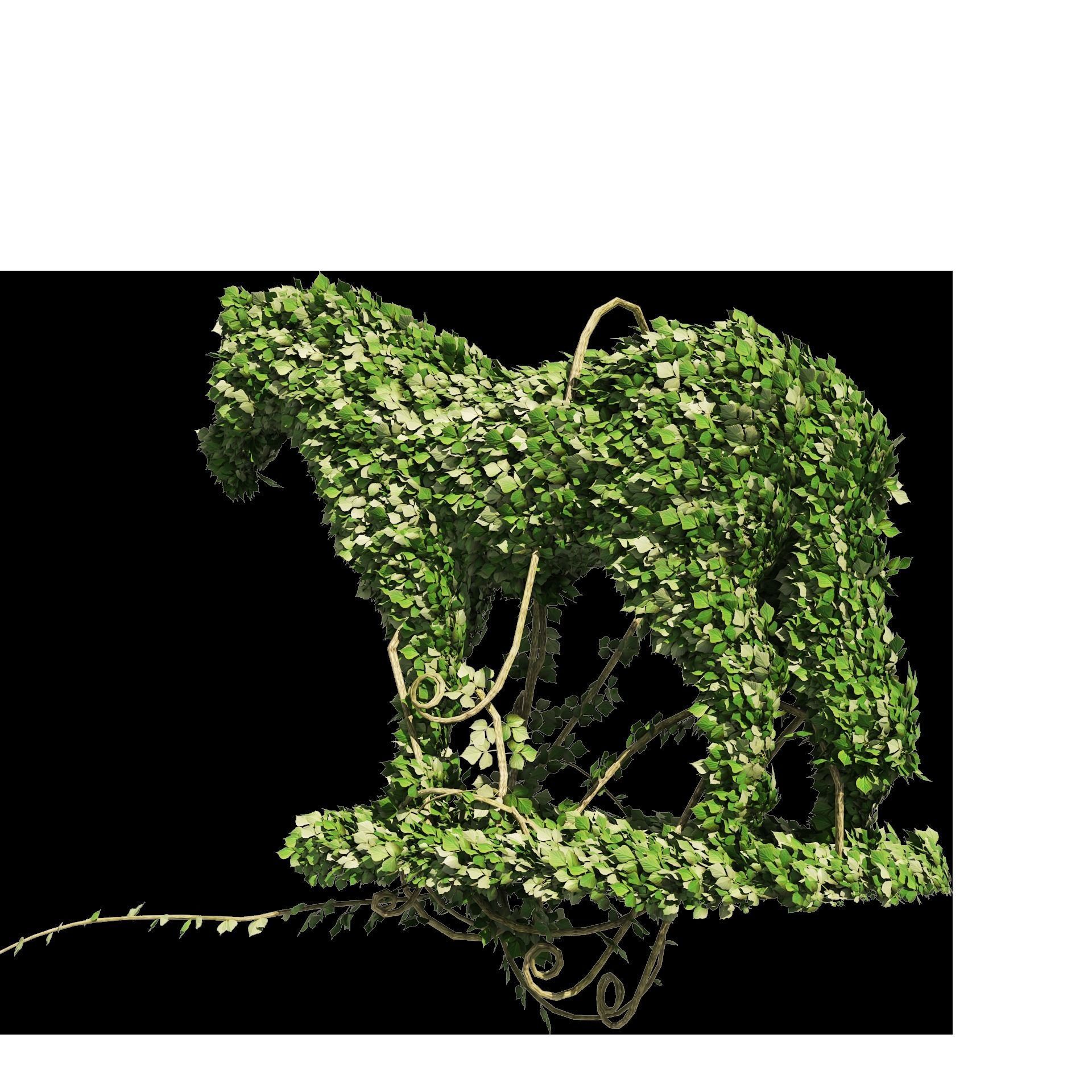 Topiary horse sculpture plant 3D model_8