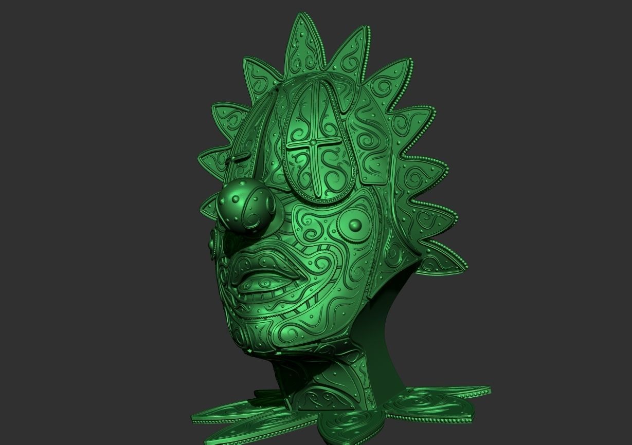 The Clown ornate bust 3D print model_16