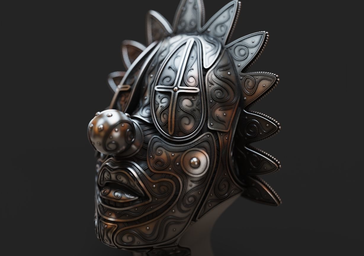 The Clown ornate bust 3D print model_6