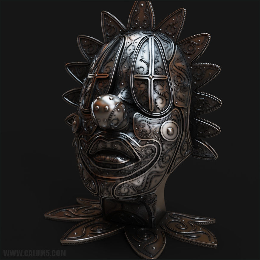 The Clown ornate bust 3D print model_5