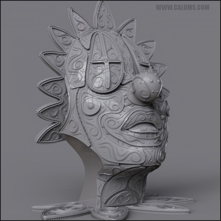 The Clown ornate bust 3D print model_3