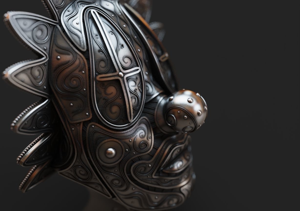 The Clown ornate bust 3D print model_7
