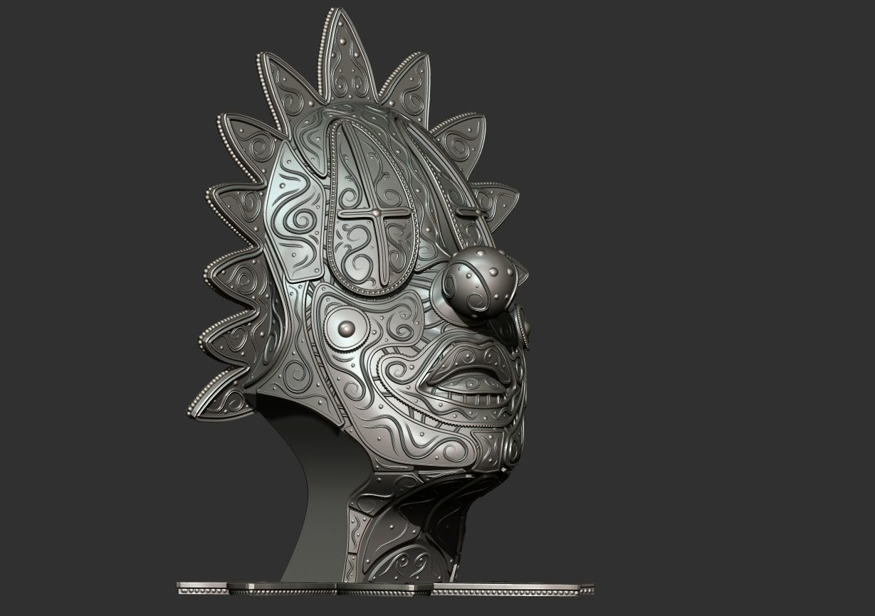 The Clown ornate bust 3D print model_11