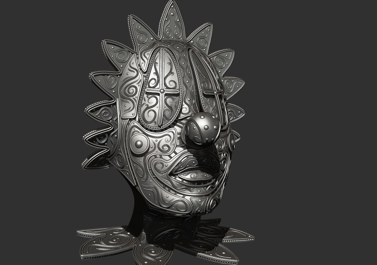 The Clown ornate bust 3D print model_9