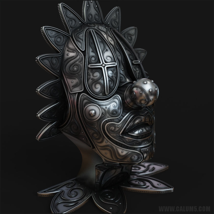 The Clown ornate bust 3D print model_8
