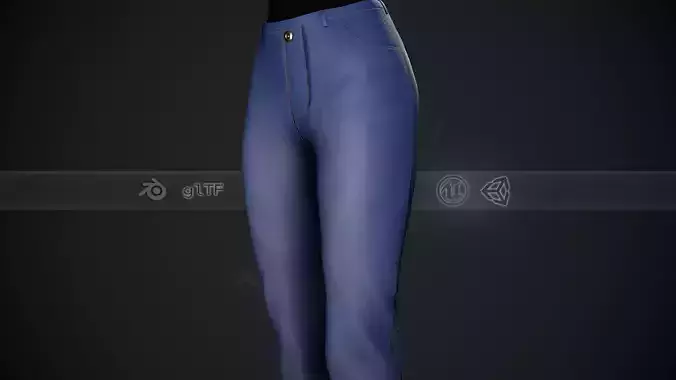 Female Dark Blue Jeans Pants Style 2