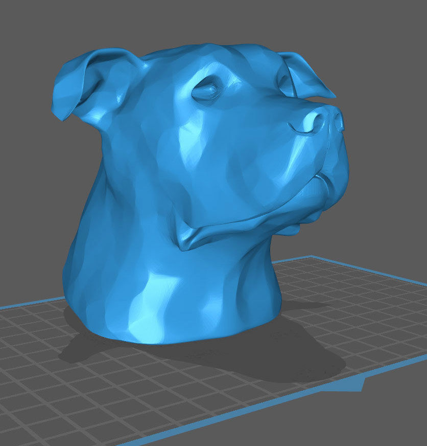 Dog Bust 3D print model_1