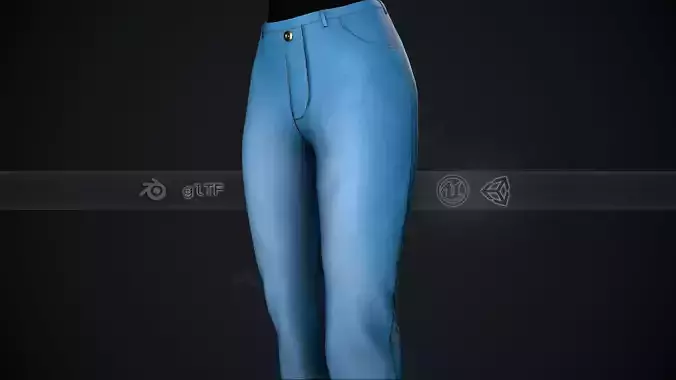Female Light Blue Jeans Pants Style 2