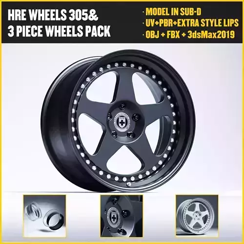 HRE 305 3 Piece Wheels Assembly Pack
