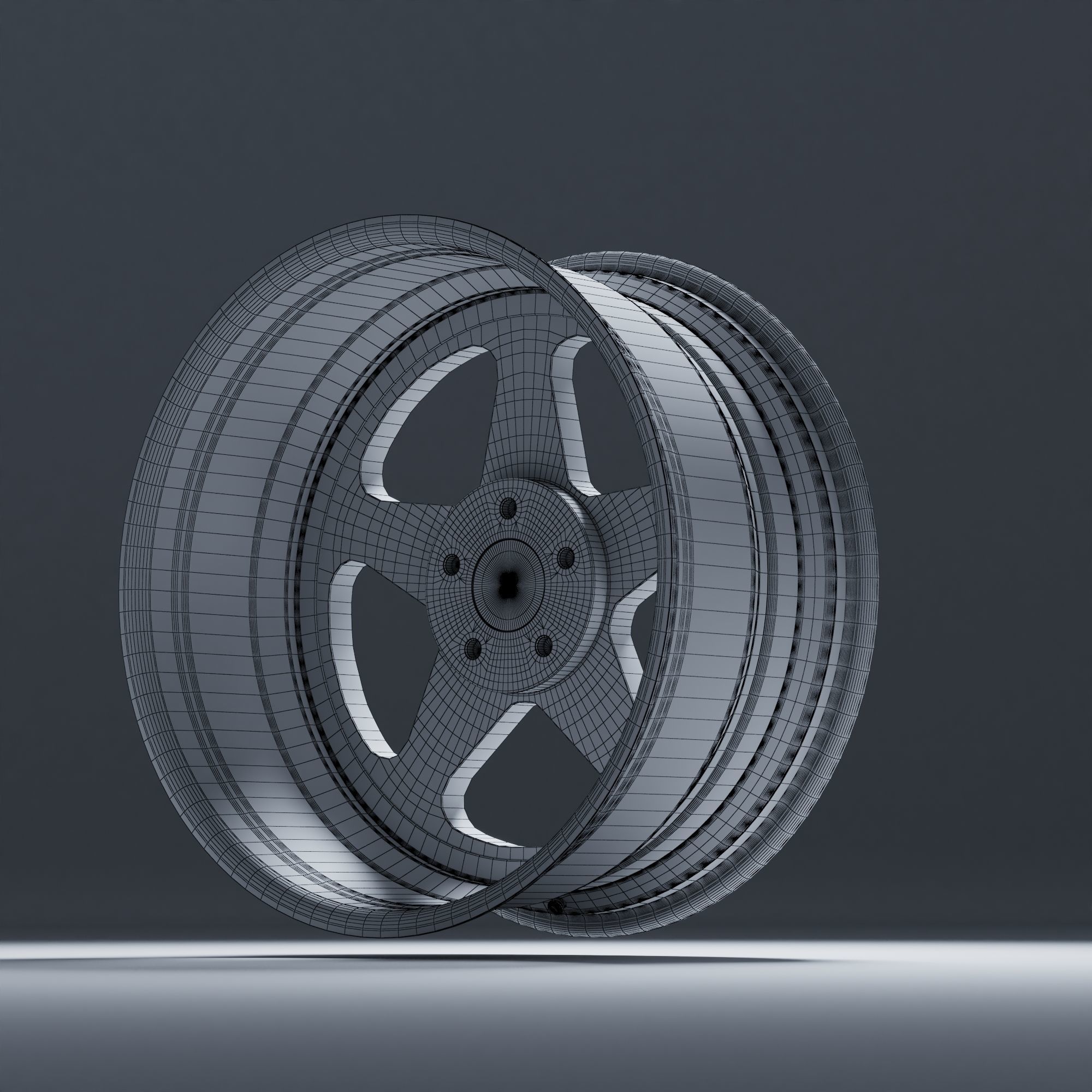 HRE 305 3 Piece Wheels Assembly Pack Low-poly 3D model_28