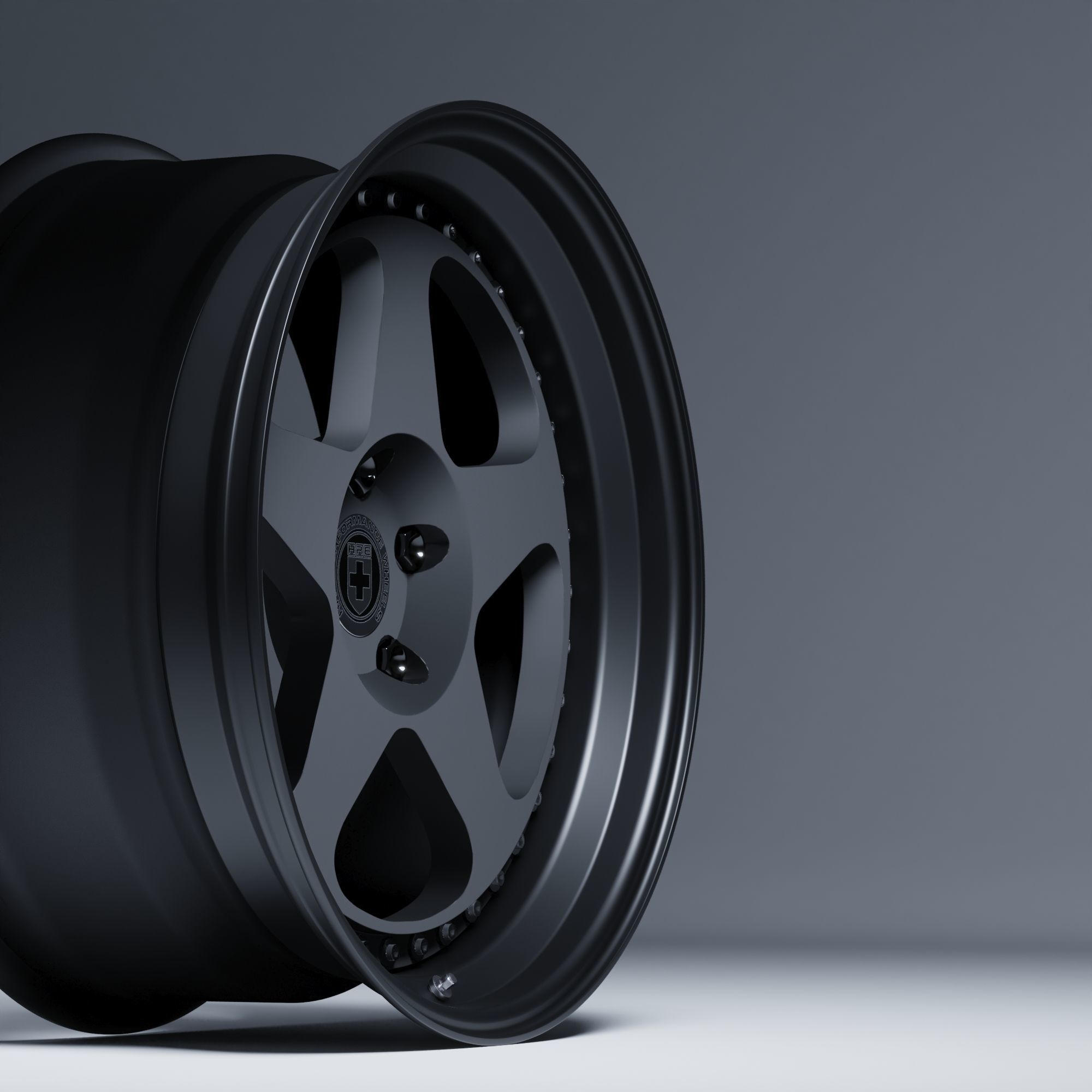 HRE 305 3 Piece Wheels Assembly Pack Low-poly 3D model_5