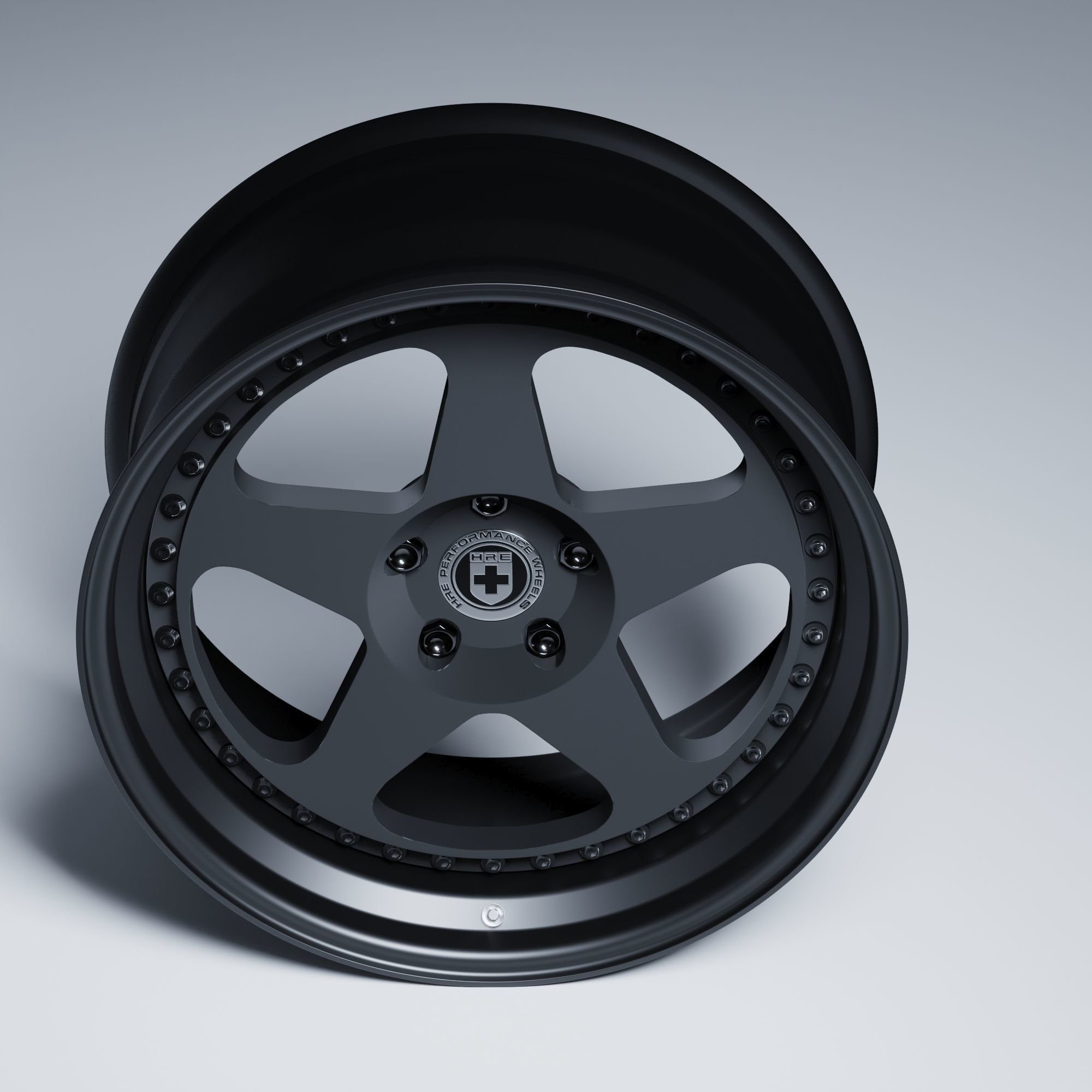 HRE 305 3 Piece Wheels Assembly Pack Low-poly 3D model_19