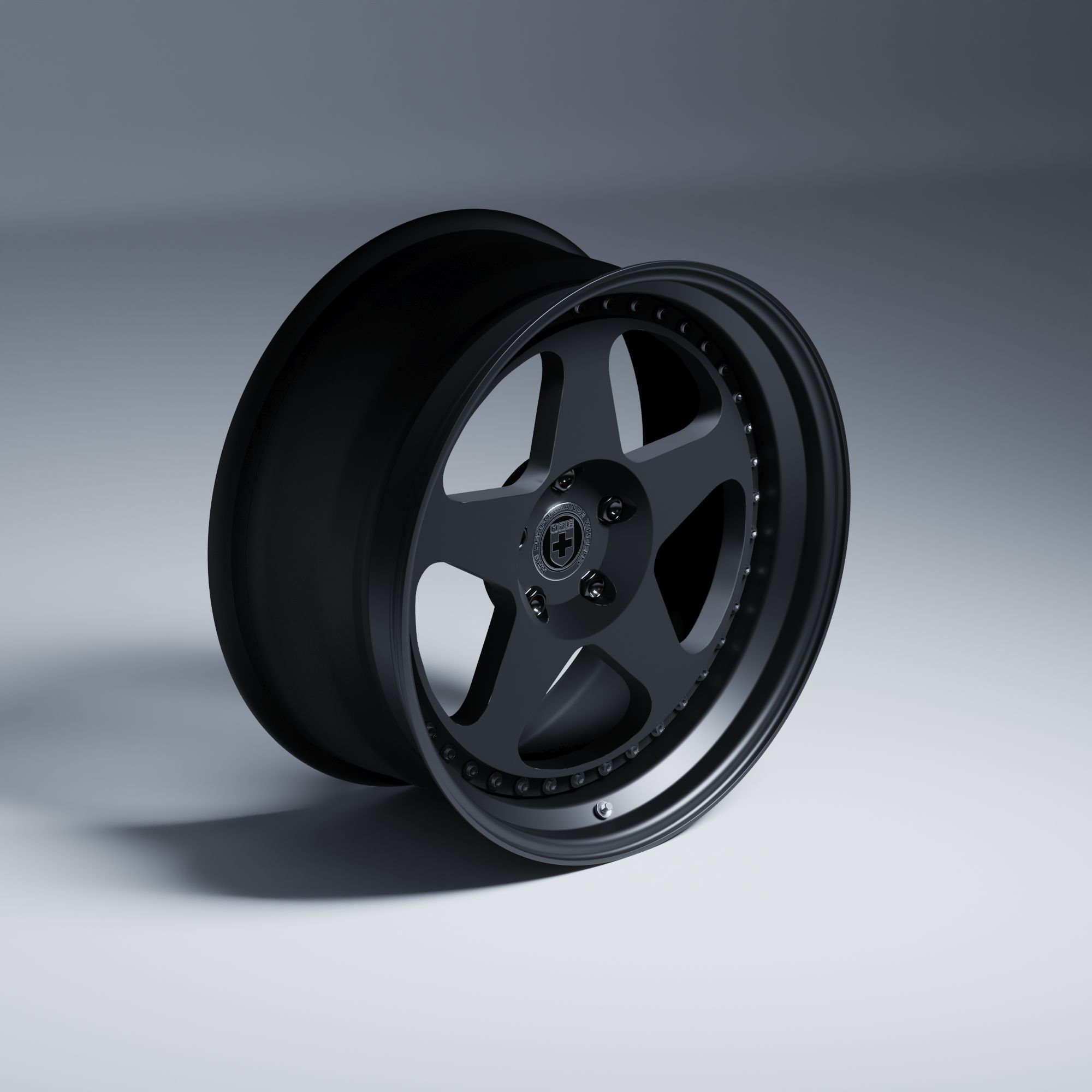HRE 305 3 Piece Wheels Assembly Pack Low-poly 3D model_14