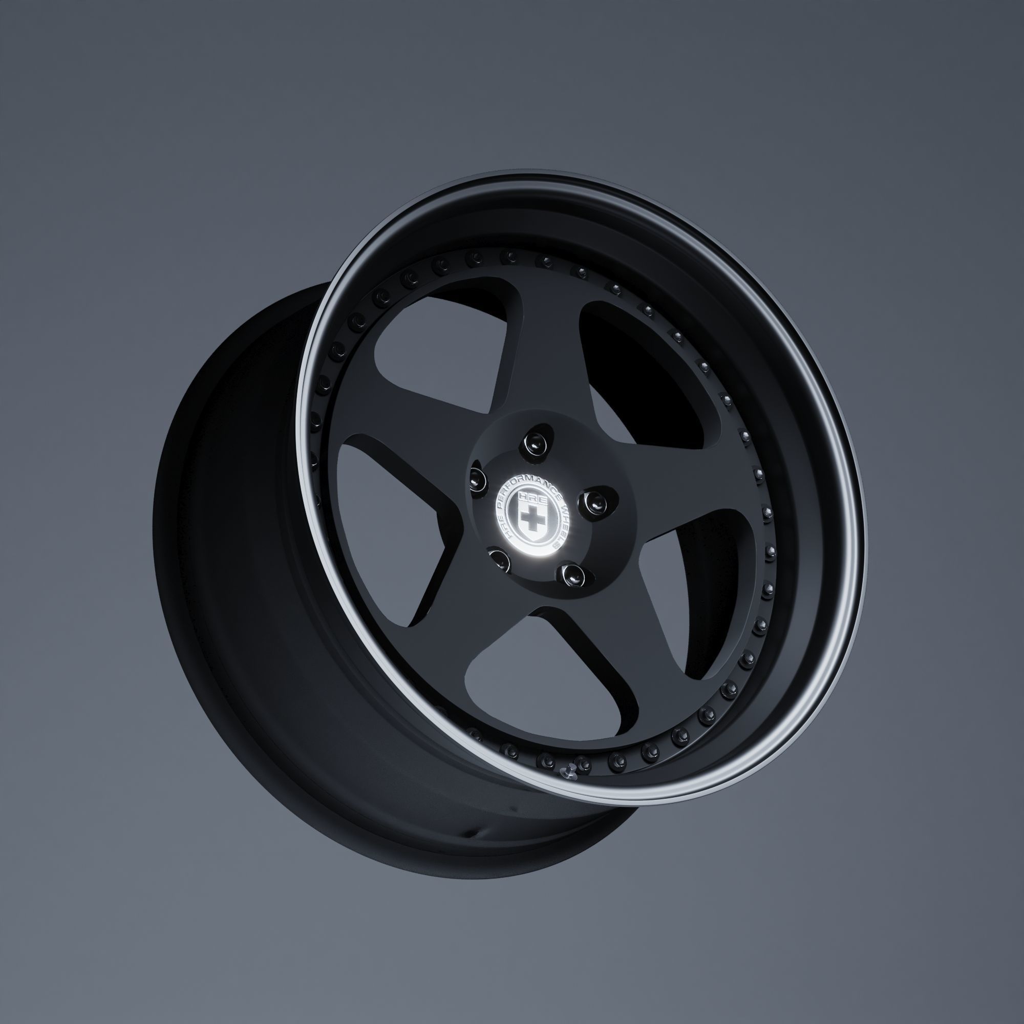 HRE 305 3 Piece Wheels Assembly Pack Low-poly 3D model_21