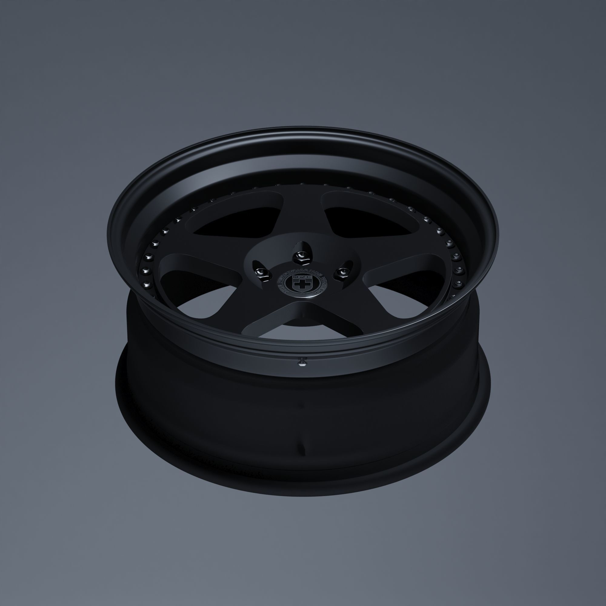 HRE 305 3 Piece Wheels Assembly Pack Low-poly 3D model_22