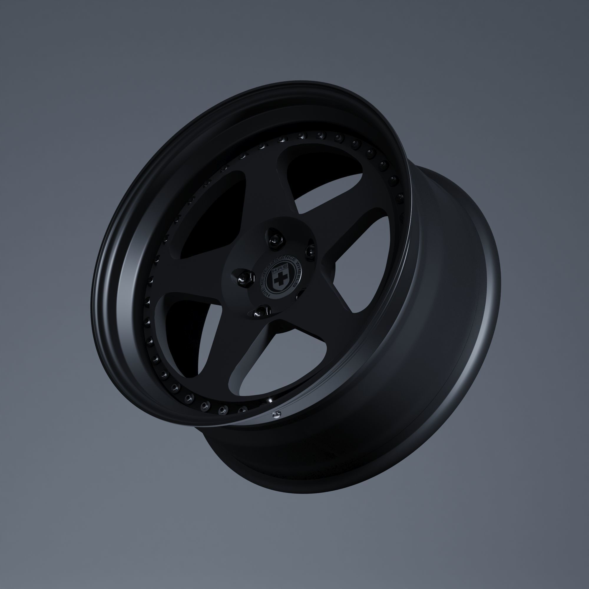HRE 305 3 Piece Wheels Assembly Pack Low-poly 3D model_23
