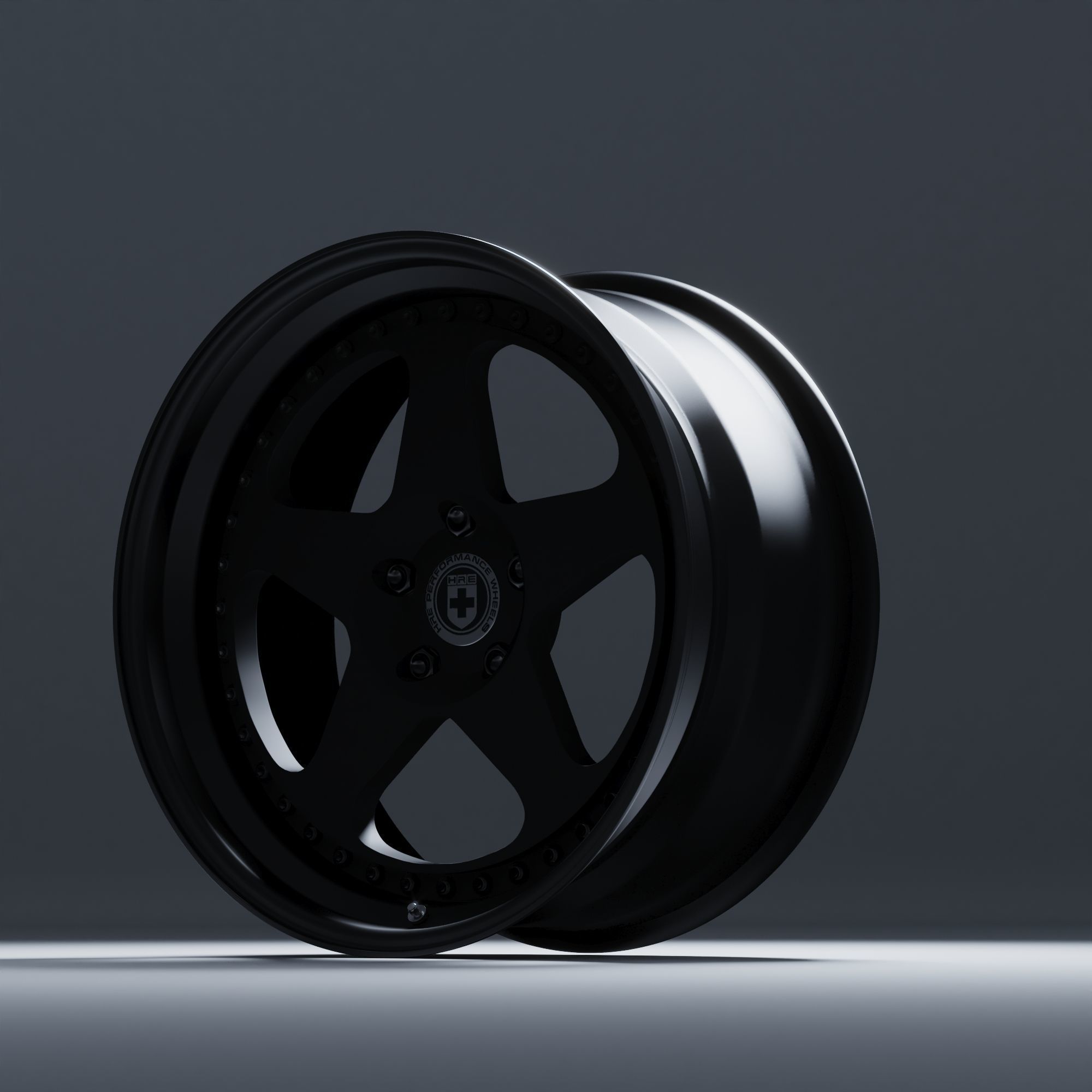 HRE 305 3 Piece Wheels Assembly Pack Low-poly 3D model_7