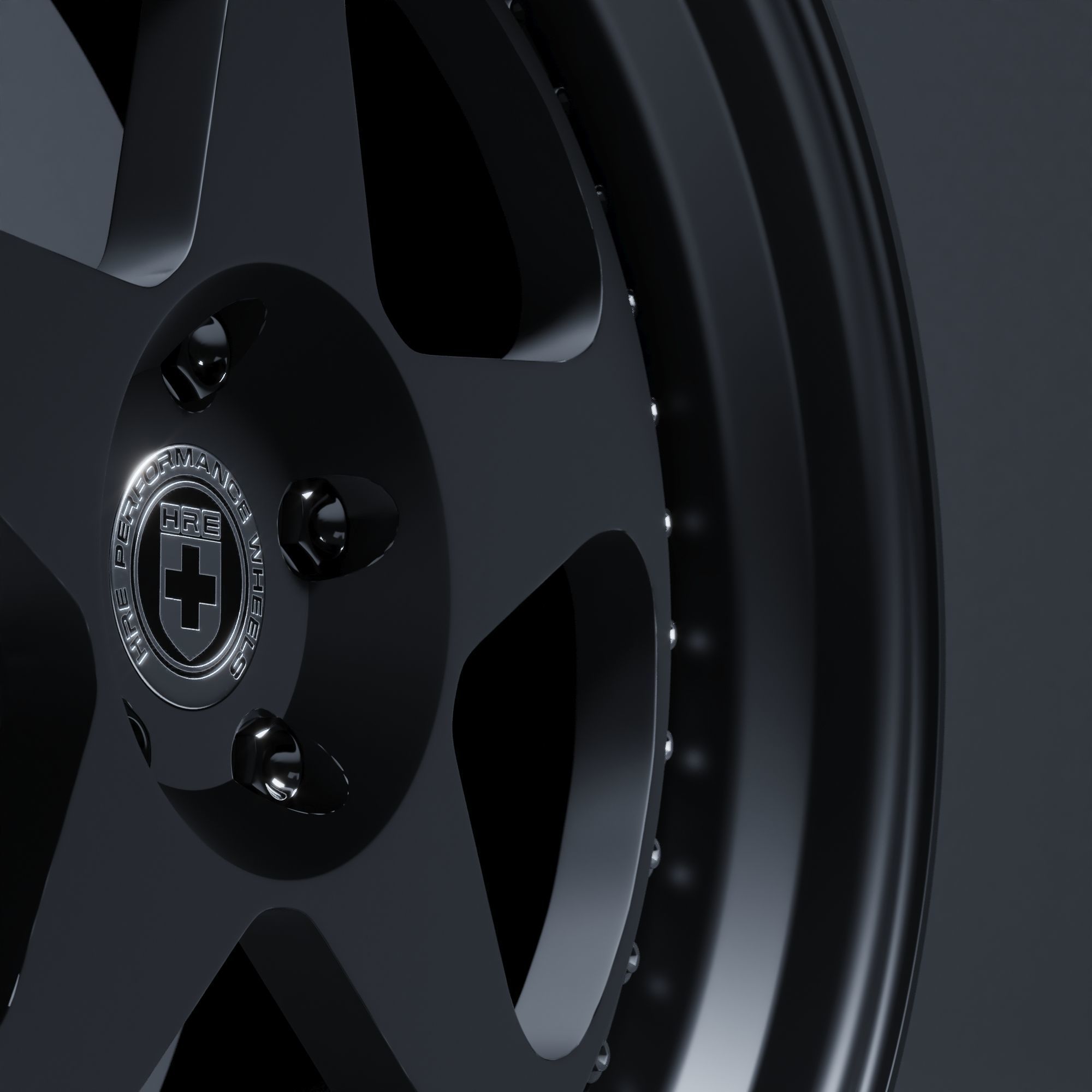 HRE 305 3 Piece Wheels Assembly Pack Low-poly 3D model_8