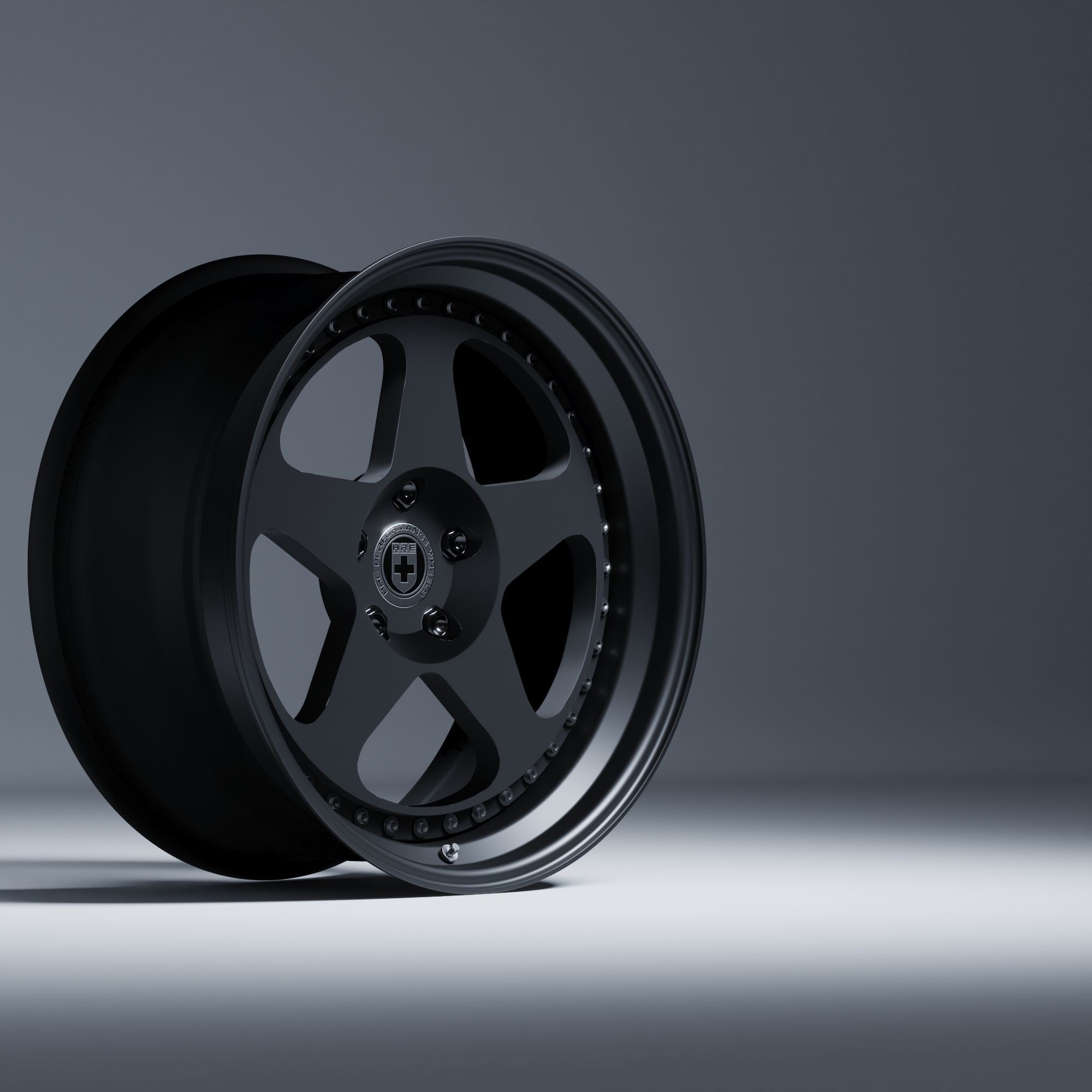 HRE 305 3 Piece Wheels Assembly Pack Low-poly 3D model_17