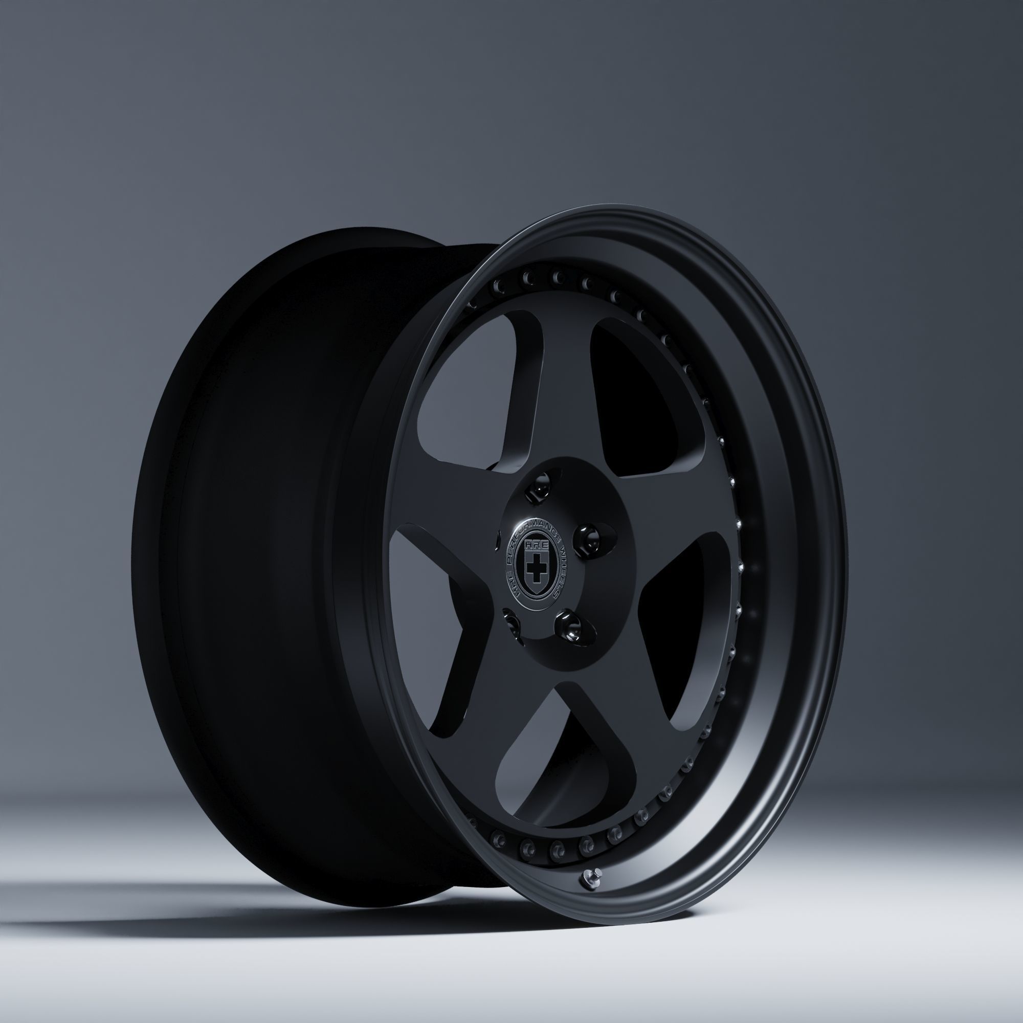 HRE 305 3 Piece Wheels Assembly Pack Low-poly 3D model_11