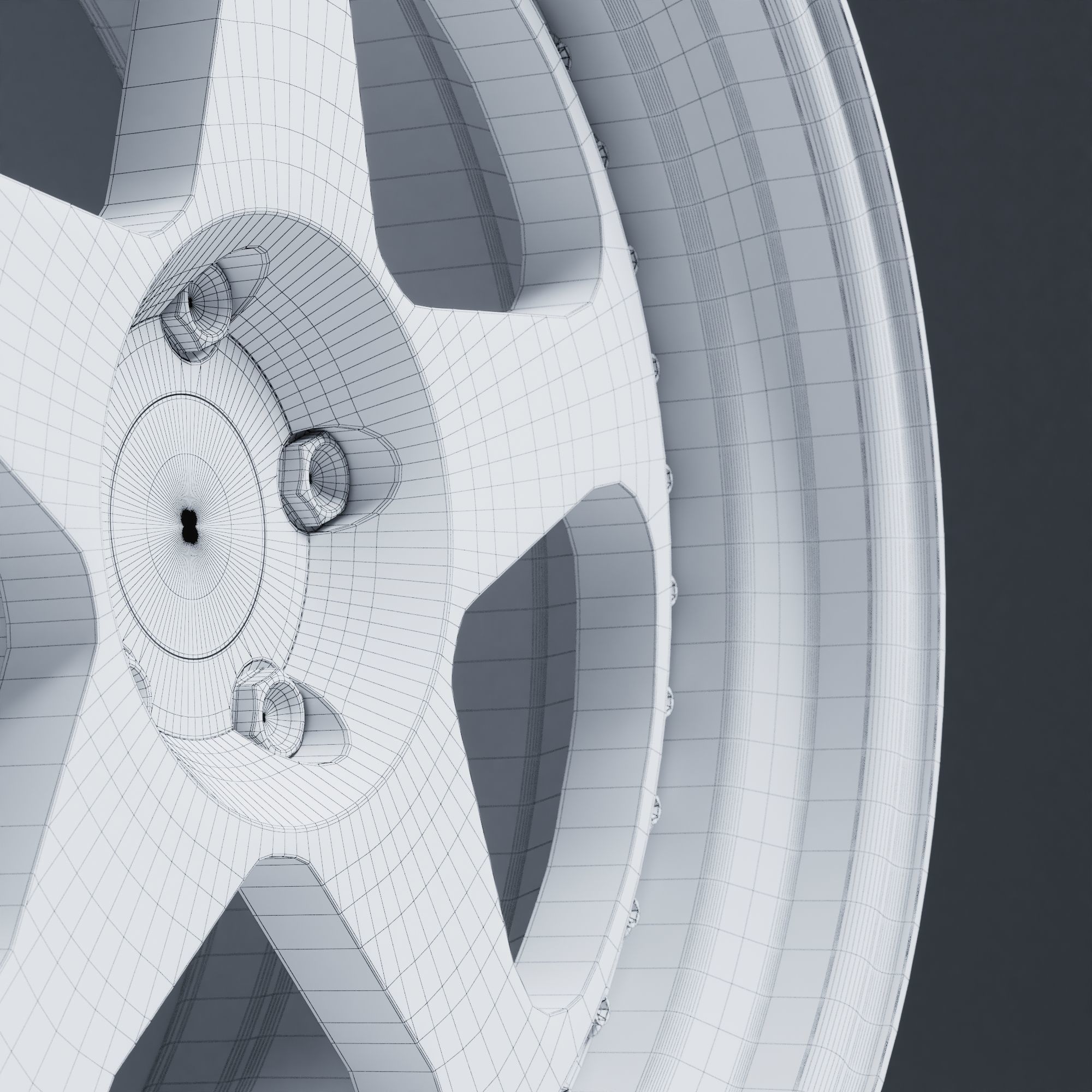 HRE 305 3 Piece Wheels Assembly Pack Low-poly 3D model_29