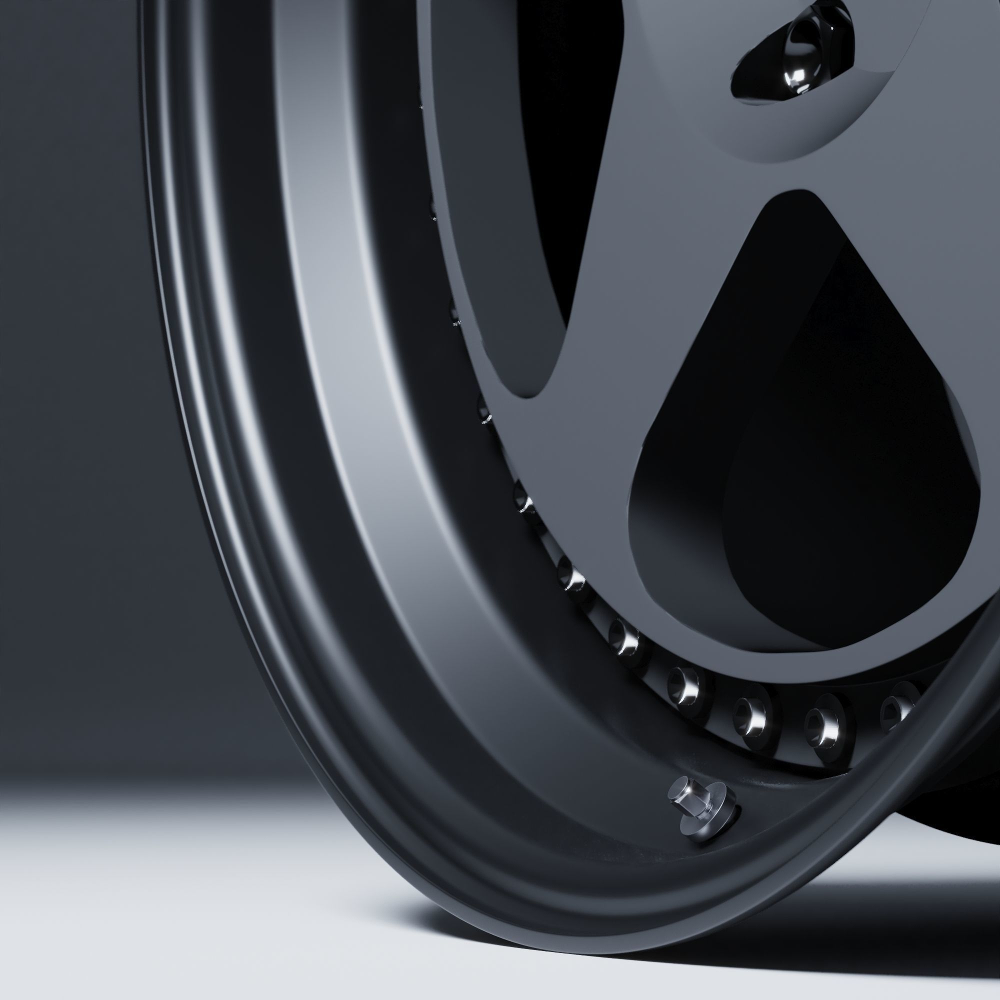 HRE 305 3 Piece Wheels Assembly Pack Low-poly 3D model_9