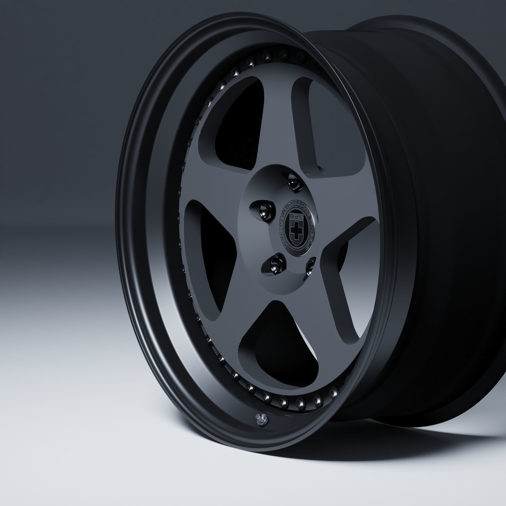 HRE 305 3 Piece Wheels Assembly Pack Low-poly 3D model_12