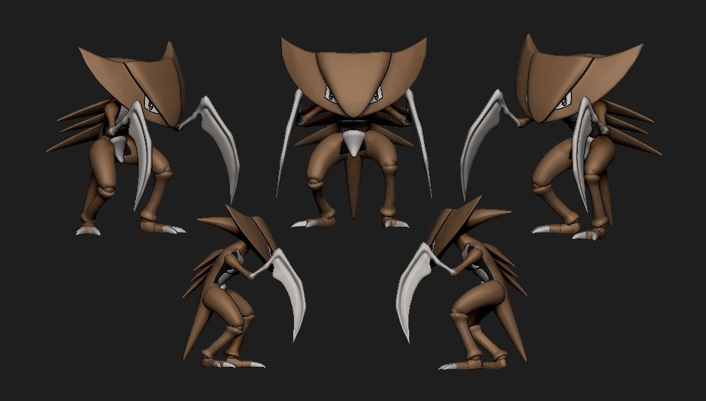 Pokemon - Kabutops with 2 different poses 3D print model_5