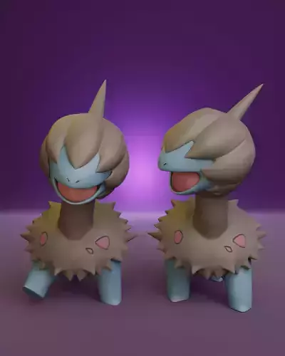 Pokemon - Deino with 2 different poses 3D print model