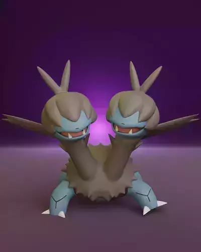 Pokemon - Zweilous with 2 different poses 3D print model