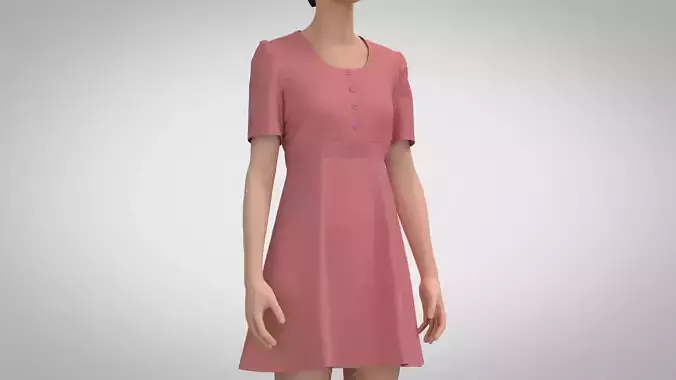 A-line Dress 3 3D model