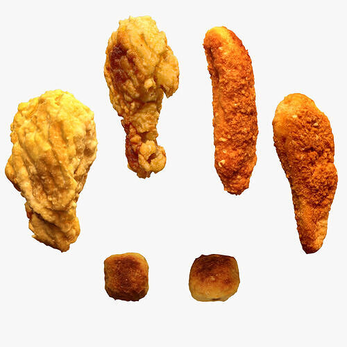 Chicken and Schnitzel fbx models 3D model