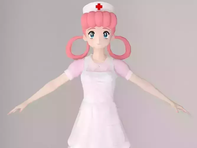 T pose nonrigged model of Joy anime girl 3D model