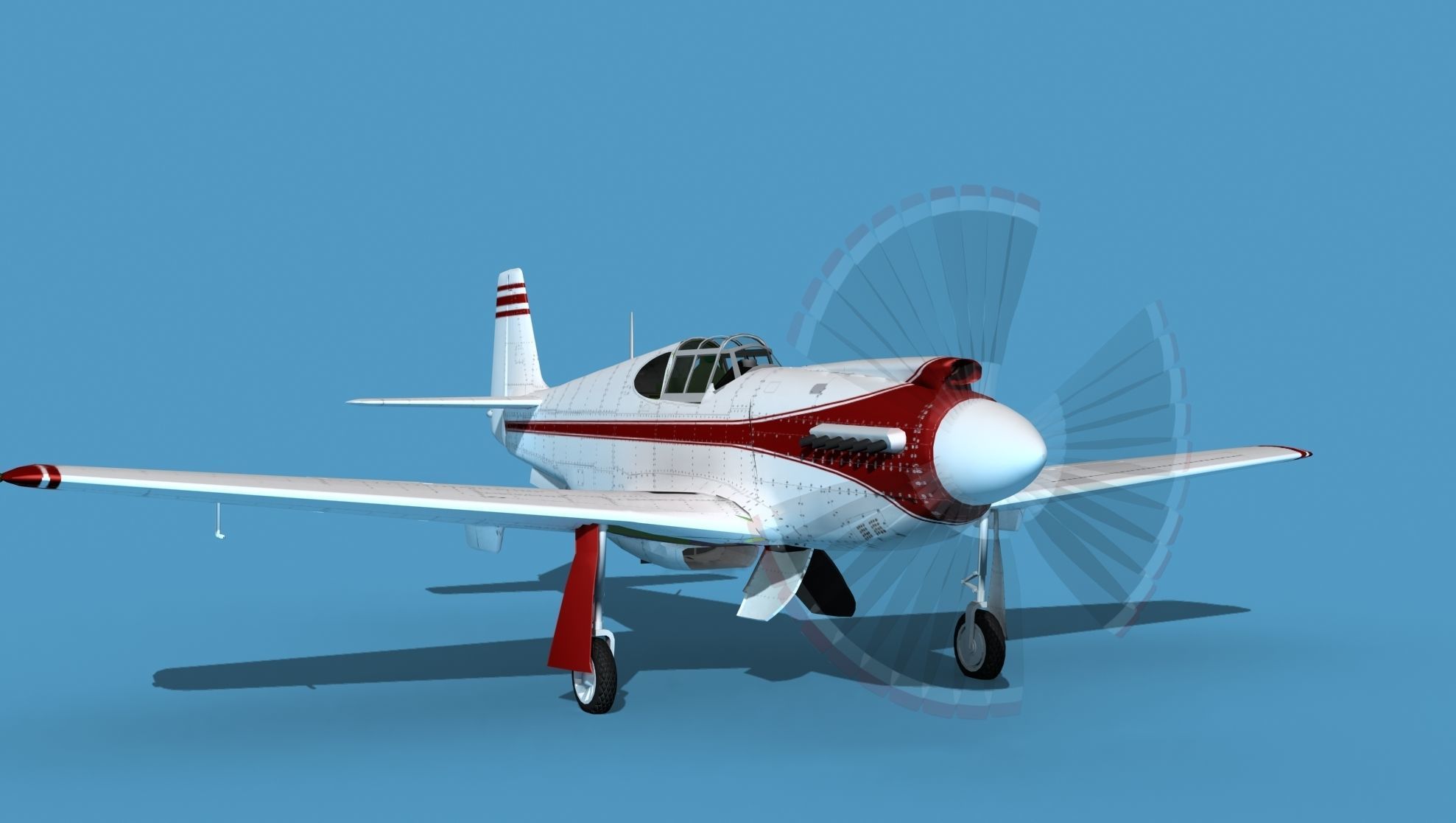 North American A-36A Apache S03 Racer 3D model_2