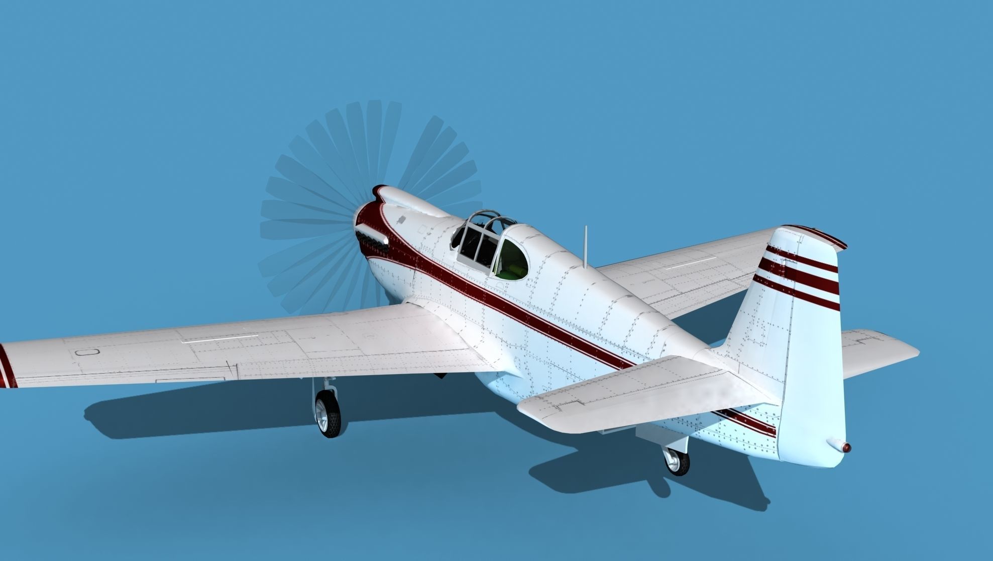 North American A-36A Apache S03 Racer 3D model_7