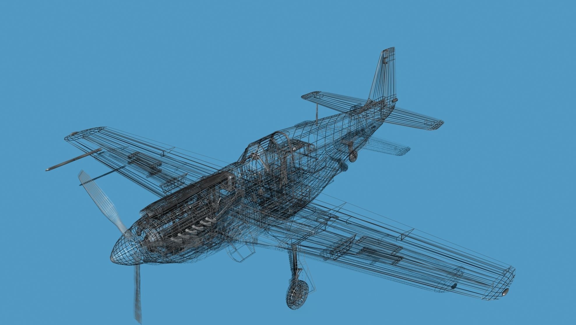 North American A-36A Apache S03 Racer 3D model_22