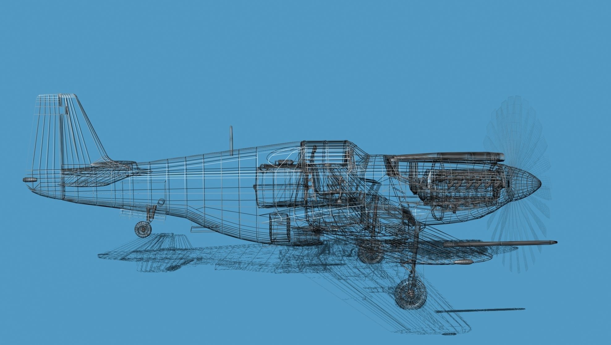 North American A-36A Apache S03 Racer 3D model_16