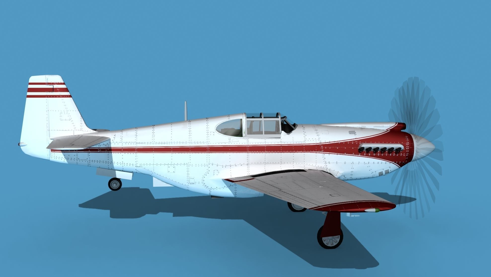 North American A-36A Apache S03 Racer 3D model_4