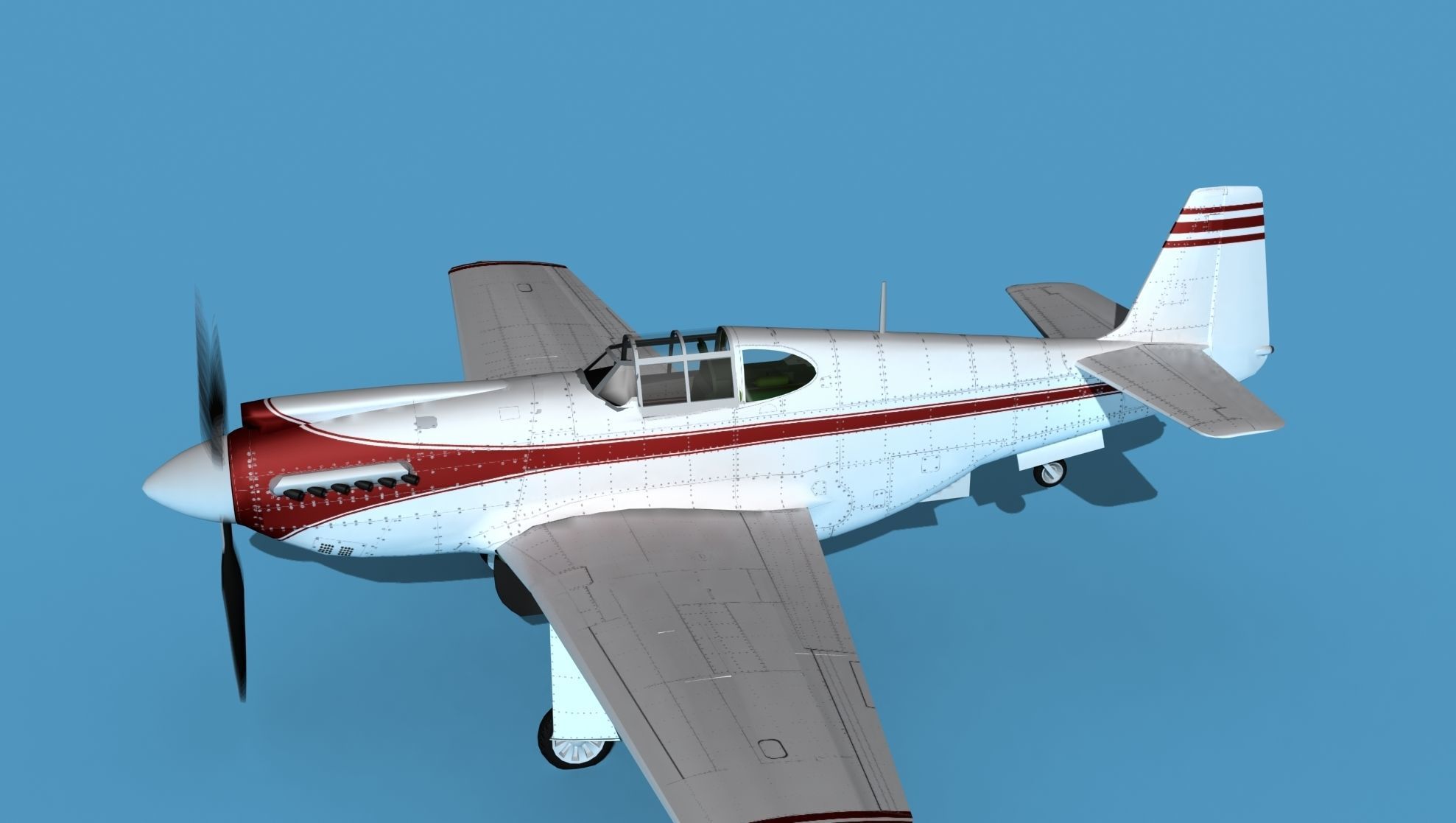 North American A-36A Apache S03 Racer 3D model_9