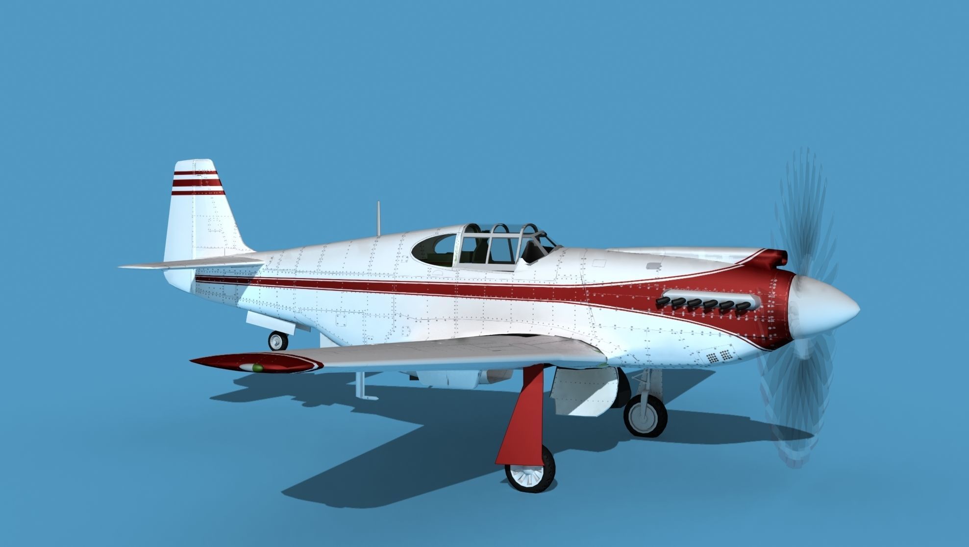 North American A-36A Apache S03 Racer 3D model_3