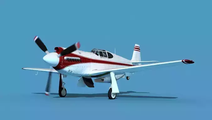 North American A-36A Apache S03 Racer 3D model