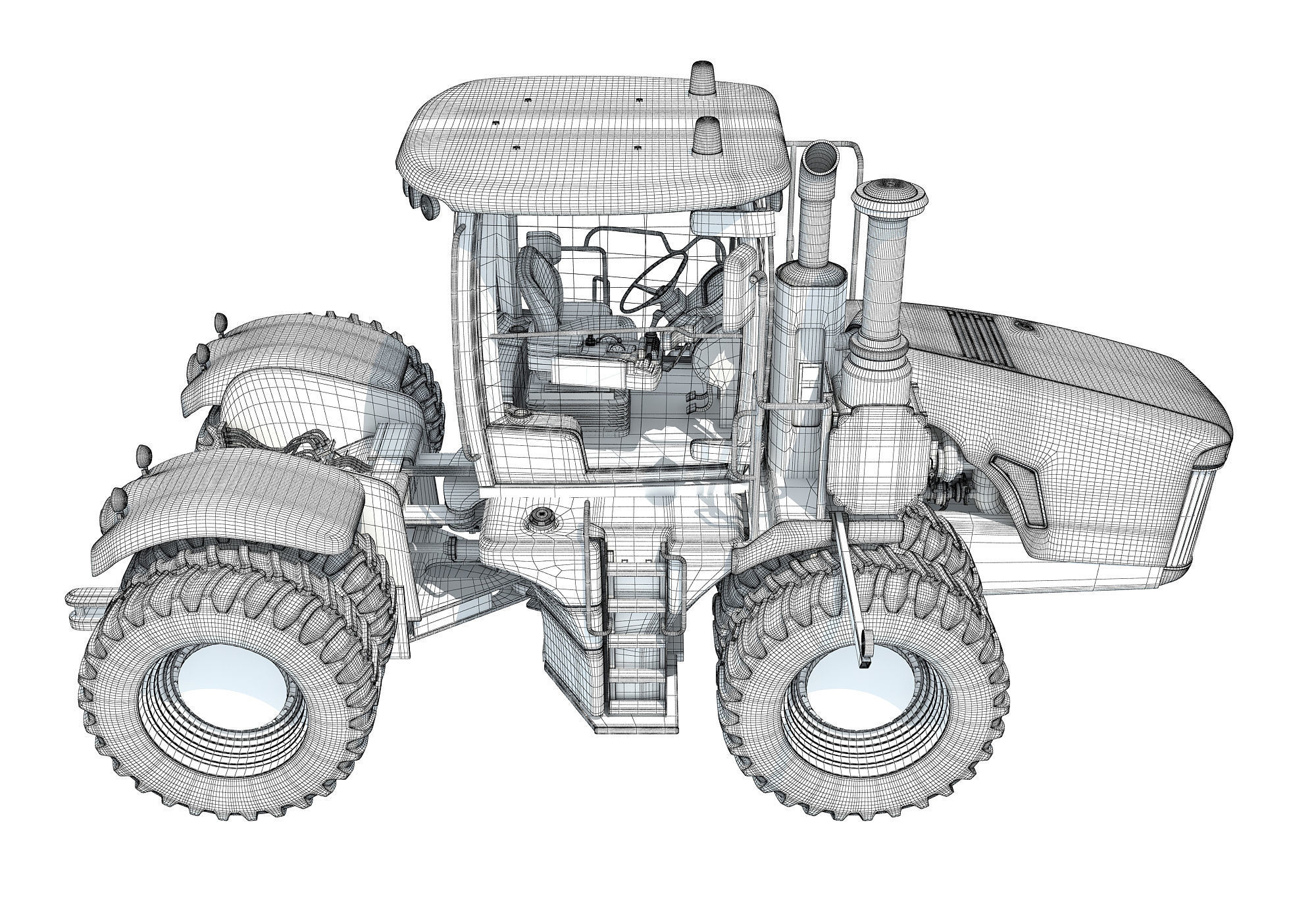 Versatile Wheeled Articulated Tractor 3D model_18