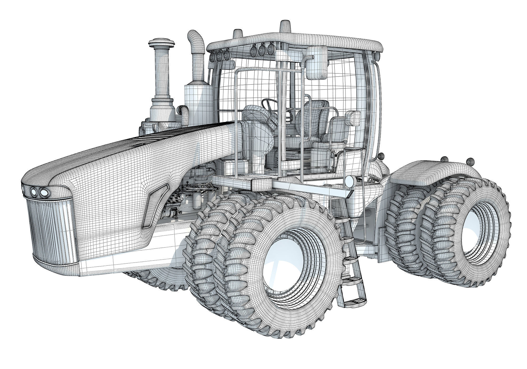 Versatile Wheeled Articulated Tractor 3D model_16