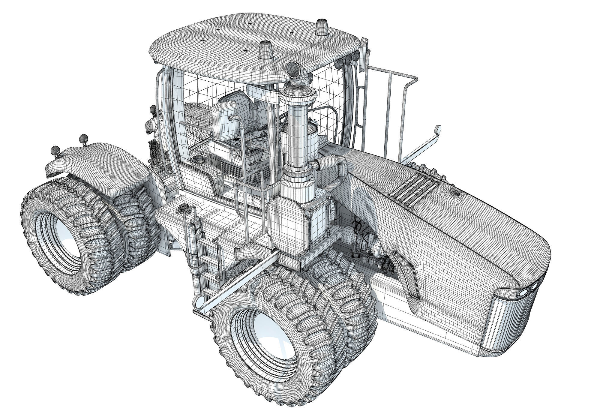 Versatile Wheeled Articulated Tractor 3D model_19