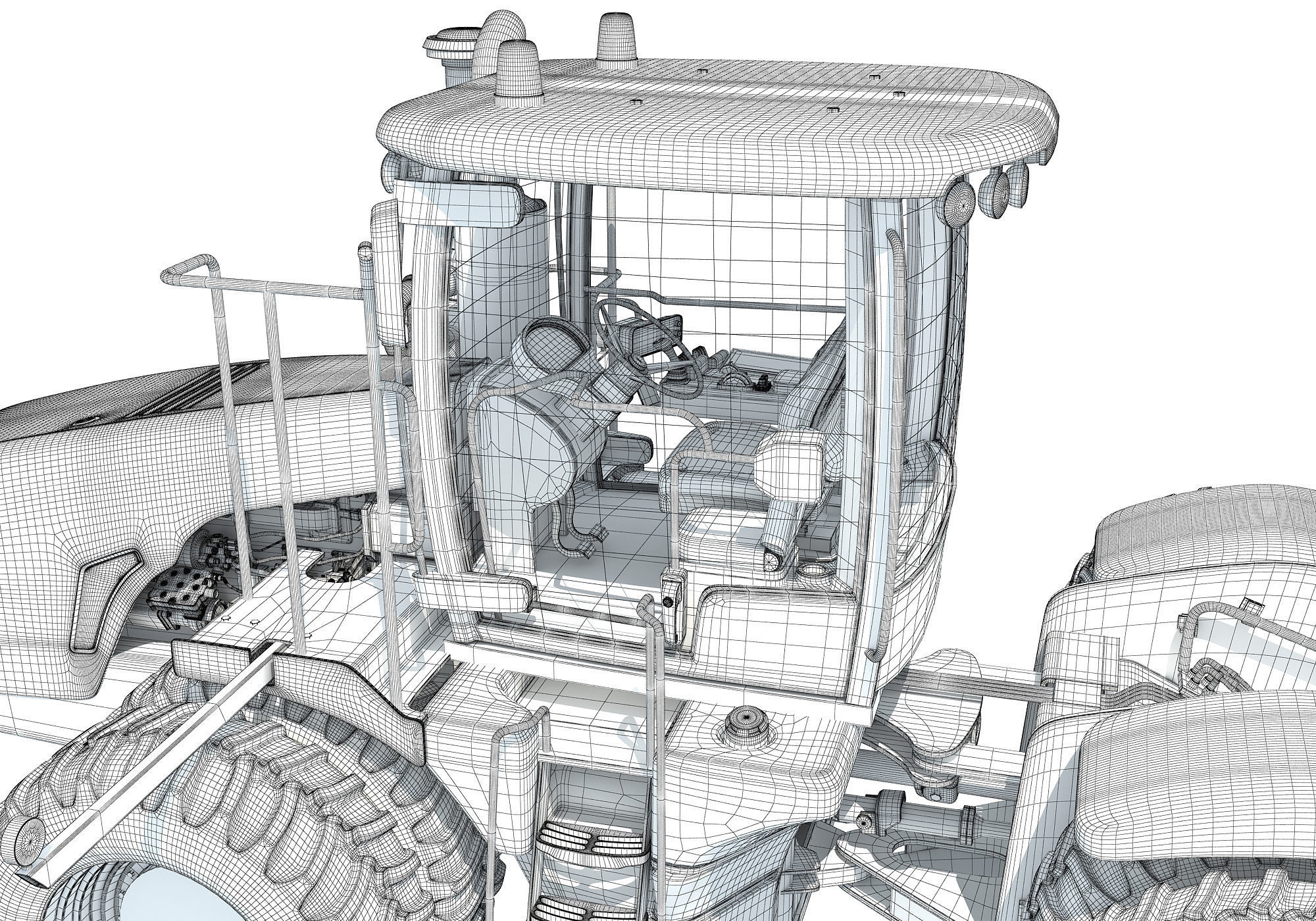 Versatile Wheeled Articulated Tractor 3D model_20