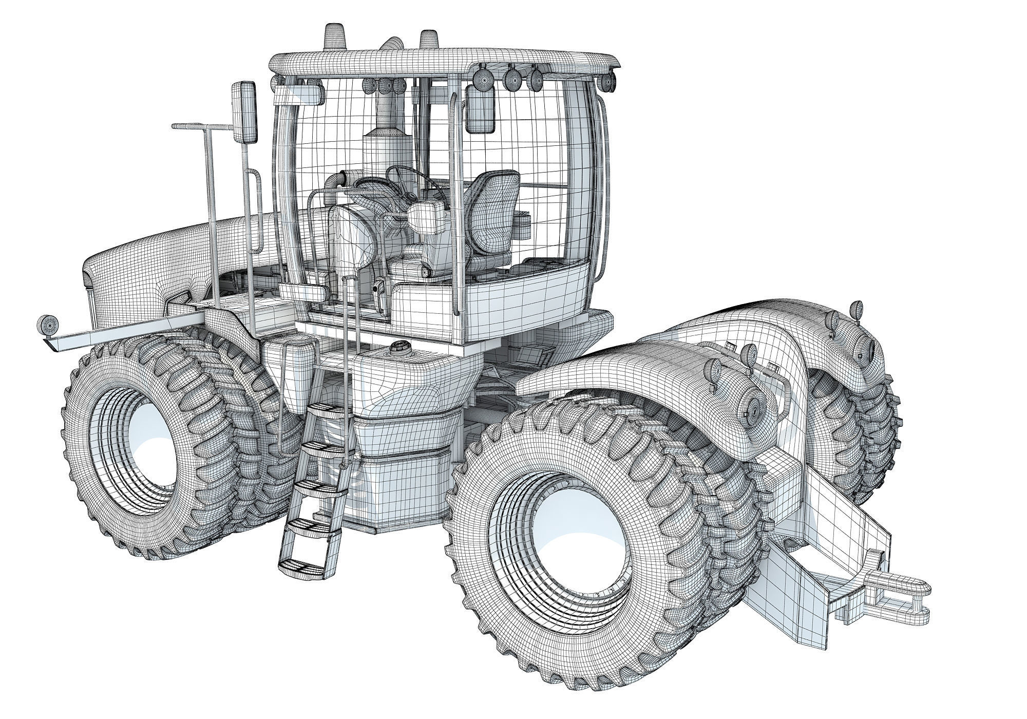 Versatile Wheeled Articulated Tractor 3D model_17