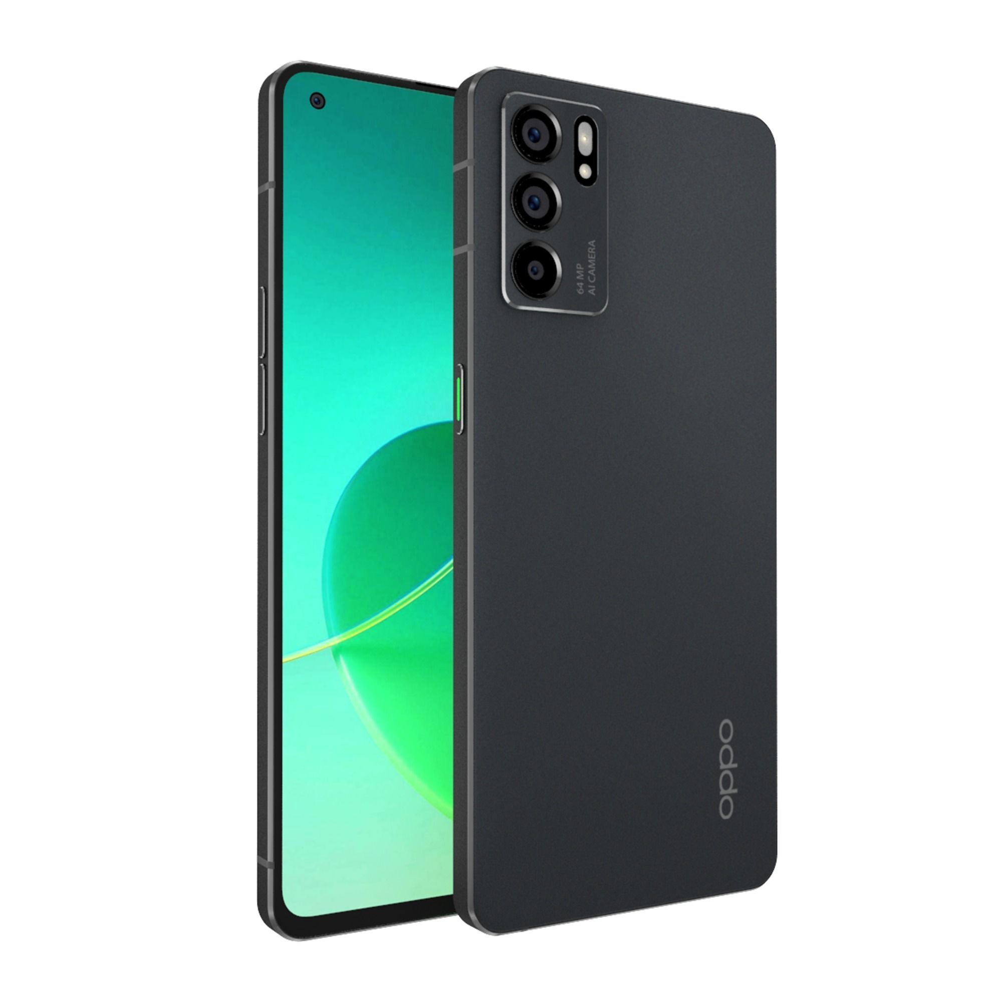 Oppo Reno6 5G Black and Blue Colors 3D model_2