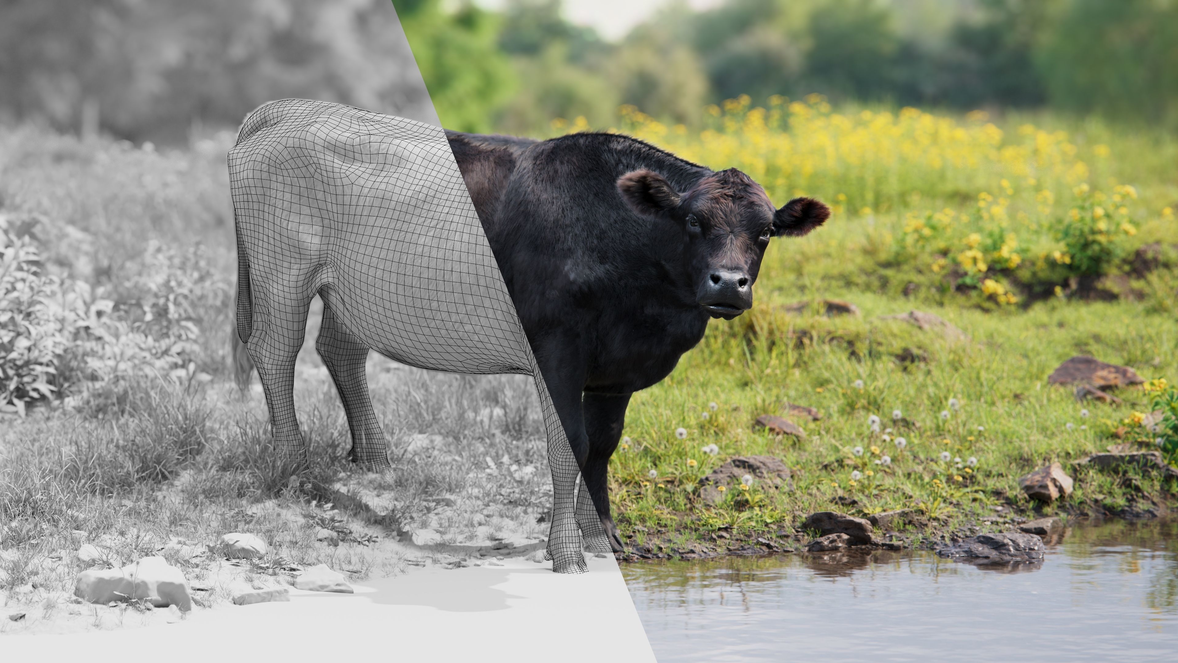 Black Cattle Animated VFX Grace 3D model_6